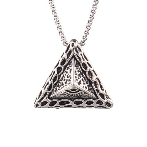 SDFXCDR männer halskette Ancient Egypt's Three-Dimensional Pyramid Necklace Men And Women's Street Hip-Hop Triangle Pendant Personalized Cross-Border einschulungsgeschenke jungen von SDFXCDR