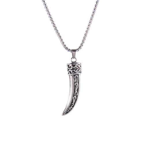 SDFXCDR männer halskette Ethnic Style Retro Personality Domineering Wolf Tooth Necklace Men And Women Trend Street Hip-Hop Punk Pendant Accessories einschulungsgeschenke jungen von SDFXCDR