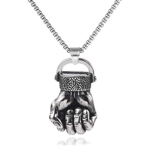 SDFXCDR männer halskette European And American Fashion Personality Creativity Retro Fist Necklace For Men And Women Street Punk Rock Pendant Accessories einschulungsgeschenke jungen von SDFXCDR