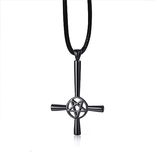 SDFXCDR männer halskette INVERTED CROSS PENTAGRAM 5 POINTED PENDANT NECKLACE SATANIC MEN JEWELRY einschulungsgeschenke jungen SDFXCDR männer halskette INVERTED CROSS PENTAGRAM 5 POINTED PENDANT NECKLACE SATANIC MEN JEWELRY einschulungsgeschenke jungen von SDFXCDR