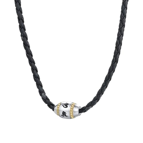 SDFXCDR männer halskette Men Necklace Black Braided Leather with Beaded Choker for Men Hippie Jewelry einschulungsgeschenke jungen SDFXCDR männer halskette Men Necklace Black Braided Leather with Beaded Choker for Men Hippie Jewelry einschulungsgeschenke jungen von SDFXCDR