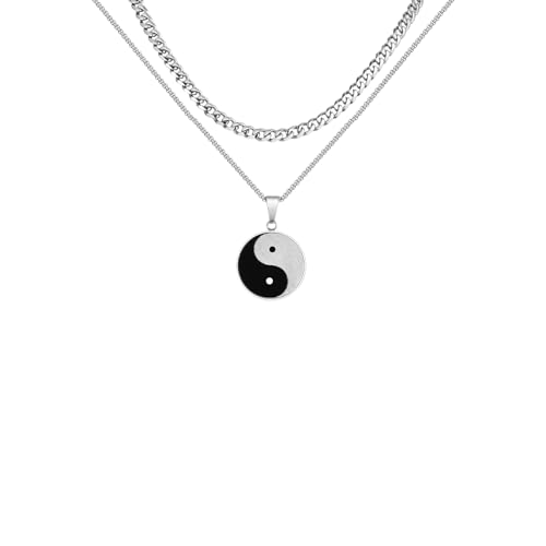SDFXCDR männer halskette Yin Yang Patterned Necklace for Men Boys 2pcs/set Waterproof Round Pendant Necklace Bagua Taoist Jewelry Gift einschulungsgeschenke jungen SDFXCDR männer halskette Yin Yang Patterned Necklace for Men Boys 2pcs/set Waterproof Round Pendant Necklace Bagua Taoist Jewelry Gift einschulungsgeschenke jungen von SDFXCDR