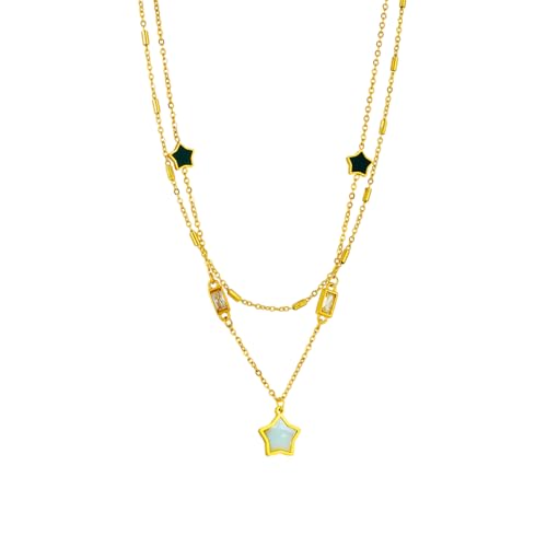SDFXCDR necklace herren halskette Fünfeckige Stern Zirkon Anhänger Halskette Für Frauen Mode Mädchen Mehrschichtige 2in1 Kette Schmuck Geschenke SDFXCDR necklace herren halskette Fünfeckige Stern Zirkon Anhänger Halskette Für Frauen Mode Mädchen Mehrschichtige 2in1 Kette Schmuck Geschenke von SDFXCDR