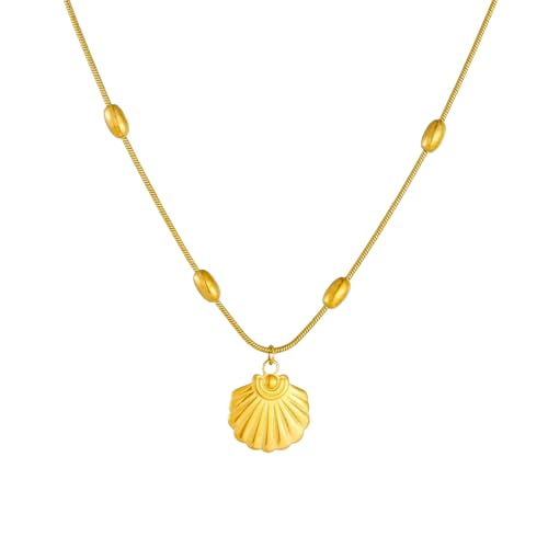SDFXCDR necklace herren halskette Golden Simple Meer Jakobsmuschel Anhänger Halskette Frauen Sommer Strand Halskette Urlaub Schmuck von SDFXCDR