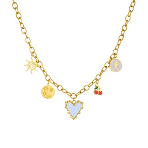 SDFXCDR necklace herren halskette Goldenes Kreuz Kirsche Sonne Herz Anhänger Halskette Für Frauen Trend Mode Halsschmuck Urlaub Geschenk SDFXCDR necklace herren halskette Goldenes Kreuz Kirsche Sonne Herz Anhänger Halskette Für Frauen Trend Mode Halsschmuck Urlaub Geschenk von SDFXCDR