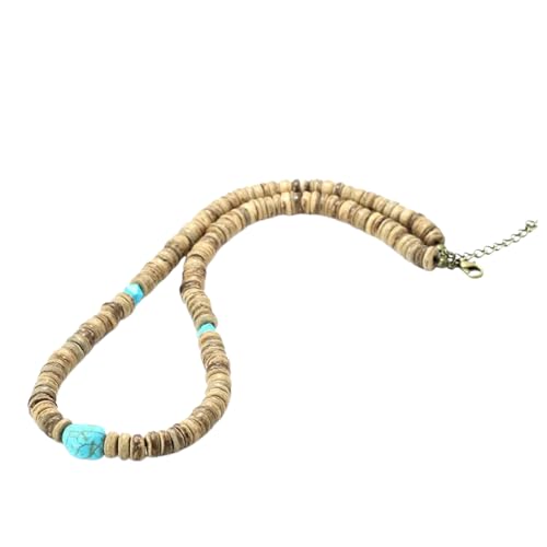 SDFXCDR personalisierte Halskette, Noter Vintage Kokosnussperle Halskette Männer 19 Zoll kurzer natürlicher Holzkragen unregelmäßige blaue Howlith Stein Colar Strand Accessoires Geschenk SDFXCDR personalisierte Halskette, Noter Vintage Kokosnussperle Halskette Männer 19 Zoll kurzer natürlicher Holzkragen unregelmäßige blaue Howlith Stein Colar Strand Accessoires Geschenk von SDFXCDR
