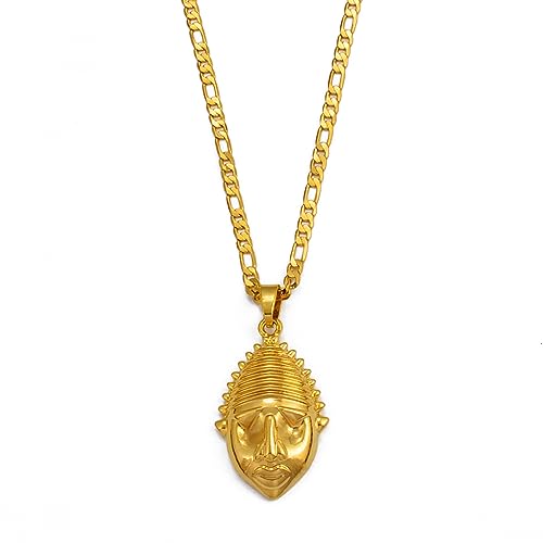SDFXCDR personalisierte Halskette, Porträt der Königinmutter Idia des Benin Empire Maske Anhänger Halskette Frauen Männer afrikanische kulturelle Ornamente Geschenk SDFXCDR personalisierte Halskette, Porträt der Königinmutter Idia des Benin Empire Maske Anhänger Halskette Frauen Männer afrikanische kulturelle Ornamente Geschenk von SDFXCDR