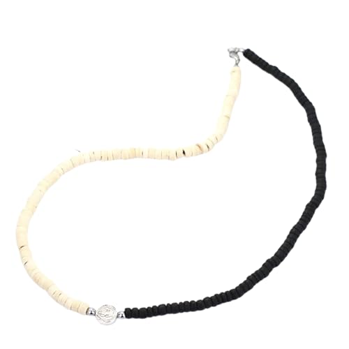 SDFXCDR personalisierte Halskette, neue einzigartige Männer Halskette natürliche Kokosnuss Schale Holz Perlen Stein Heilung Hals Zubehör Tiger Augen Türkis Halsband 20 Zoll Geschenk von SDFXCDR