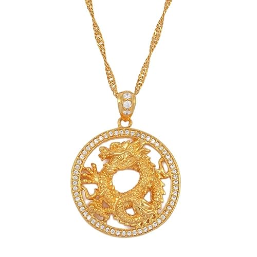 SDFXCDR personalisierte Halskette, runder Drache Anhänger Halsketten für Frauen Mädchen Schmuck Zirkonia Maskottchen Ornamente Glück Symbol Geschenk SDFXCDR personalisierte Halskette, runder Drache Anhänger Halsketten für Frauen Mädchen Schmuck Zirkonia Maskottchen Ornamente Glück Symbol Geschenk von SDFXCDR