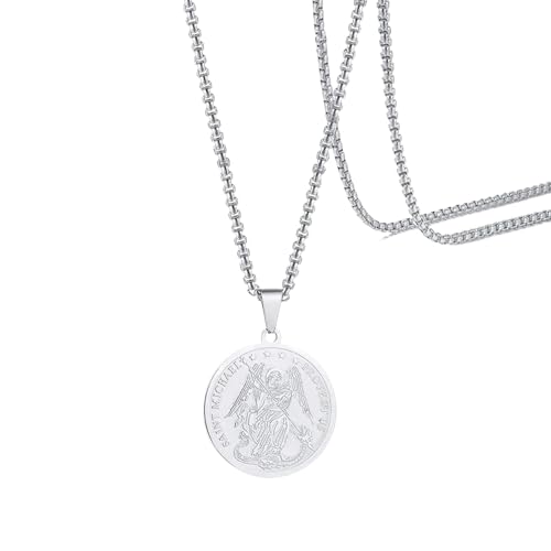 personalisierte Halskette, VERTEIDIGEN SIE UNS IN DER SCHLACHT SAINT MICHAEL MEDAL INSPIRIERENDER ANHÄNGER FÜR MÄNNER SAINT MICHAEL PROTECT US NEKLACE 24INCH Geschenk personalisierte Halskette, VERTEIDIGEN SIE UNS IN DER SCHLACHT SAINT MICHAEL MEDAL INSPIRIERENDER ANHÄNGER FÜR MÄNNER SAINT MICHAEL PROTECT US NEKLACE 24INCH Geschenk von SDFXCDR