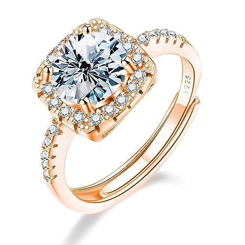 SDGBCXD, 1–3 ct Moissanit Eheringe for Frauen D Farbe S925 Sterling Silber Diamantringe Verlobungsversprechen Ringe for Sie mit Zertifikat (Gelb, 1),Diamant Ringe von SDGBCXD