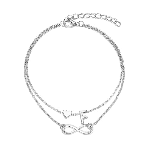 SDGBCXD, Buchstaben Fußkettchen auf Fuß Knöchel Charme Herz weibliche Mode Armband Armreif Frauen Schmuck Bein Kette Geschenke,Fußkettchen(F) von SDGBCXD
