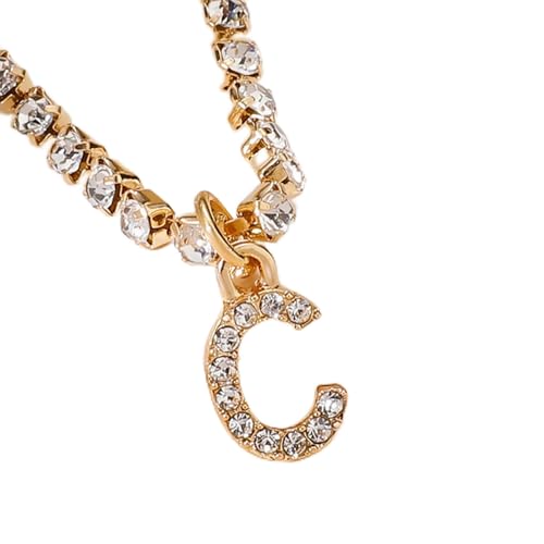 SDGBCXD, Kristall Zirkon Brief Fußkettchen Frauen Alphabet Fuß Kette Strand Armbänder Boho Schmuck Geschenk,Fußkettchen(C) von SDGBCXD