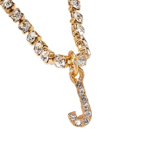 SDGBCXD, Kristall Zirkon Brief Fußkettchen Frauen Alphabet Fuß Kette Strand Armbänder Boho Schmuck Geschenk,Fußkettchen(J) von SDGBCXD