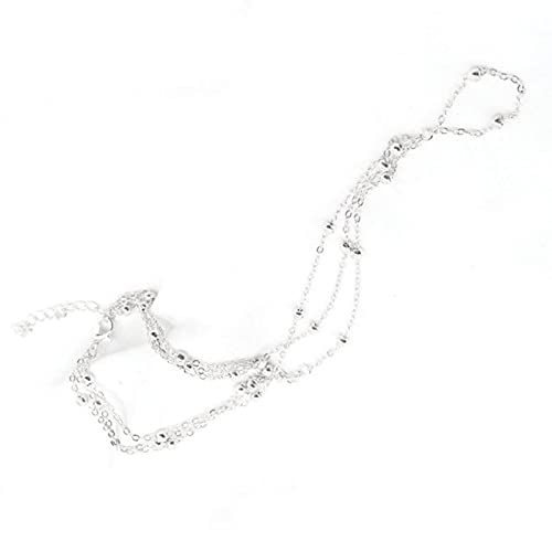 SDGBCXD, Mode Gold Silber Farbe Multilayer Dünne Kette Fußkettchen Mini Metall Kleine Kugel Zehenring Fußkettchen Fußschmuck for Frauen,Fußkettchen(Silverone Pcs) von SDGBCXD