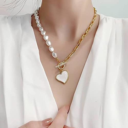 SDGBCXD, Natürliche Süßwasserperlen-Halskette, Barockperlen-Schmuck for Frauen, Hochzeitsperlen-Halskette,Halsketten(1) von SDGBCXD