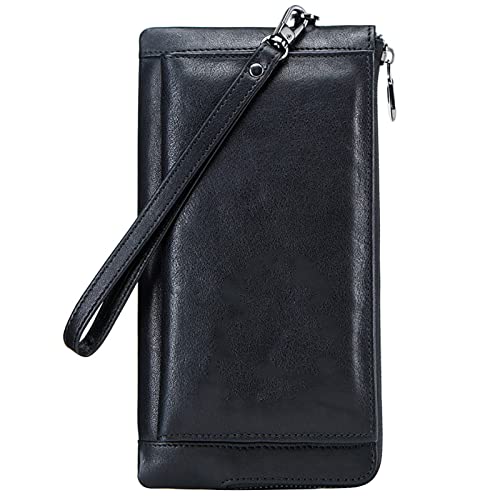 SDGBCXD Brieftasche, Geldbörse mit 9 Kartenfächern, Ausweisfenster und Münzfach, Ledergeldbörsen for Herren, Lange Geldbörsen(Black) von SDGBCXD