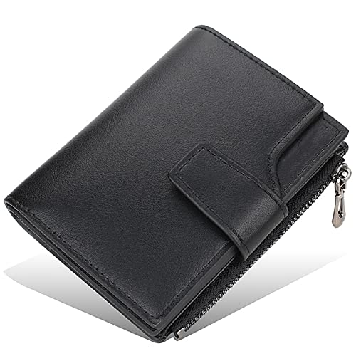 SDGBCXD Brieftasche, Geldbörsen Herren Multifunktionale Blockierleder Schlanke Geldbörse Kreditkartenhalter Superschlanke Minimalistische Fronttasche(Black) von SDGBCXD