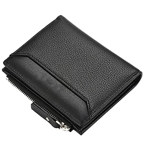 SDGBCXD Brieftasche, Geldbörsen for Herren, blockierende Geldbörse mit Münzfach Reißverschluss, Geldscheinfächer(Black) von SDGBCXD