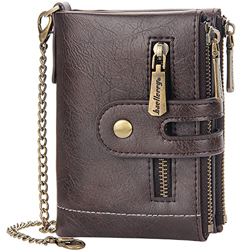 SDGBCXD Brieftasche, Geldbörsen for Herren, superfeine Faser, PU-Kunstleder, minimalistische for mit blockierender Geldbörse(Brown2) von SDGBCXD