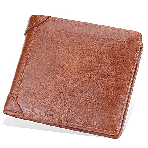 SDGBCXD Brieftasche, Ledergeldbörse for Herren, geschützte Ausweisfächer, Kreditkartenfächer, Geldscheinfächer, weiche, zweifach Faltbare Geldklammer(Unique Colour) von SDGBCXD