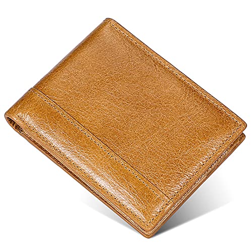 SDGBCXD Brieftasche, Multifunktionale Herren-Geldbörse aus geöltem, gewachstem Leder mit Blockierung, 1 transparentes Fotofenster, 2 große Geldscheinfächer(Unique Colour) von SDGBCXD