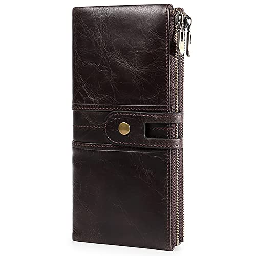 SDGBCXD Brieftasche, Soft Touch mit Münzfach Geldfach Reißverschluss Minimalistische Echtleder Geldbörse(Bruin) von SDGBCXD