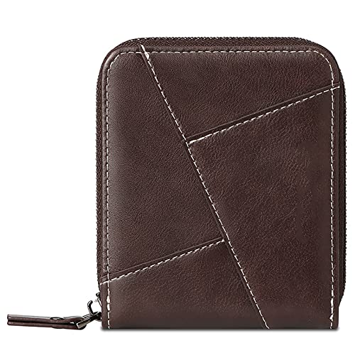 SDGBCXD Brieftasche, mit Blockierung, 10 Kartenfächer, 1 Münzfach, Bargeldfach, PU-Leder-Kartenhalter for Herren(Bruin) von SDGBCXD