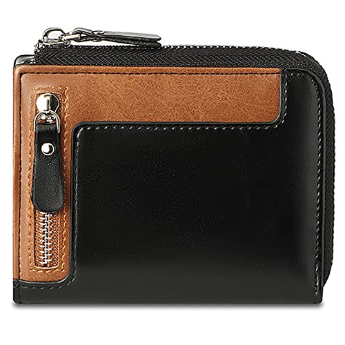 SDGBCXD Brieftasche, mit Blockierung, 9 Kartenfächer, 2 Münzfächer, 1 Bargeldfach, Multifunktions-Ausweishalter aus Leder(Black) von SDGBCXD