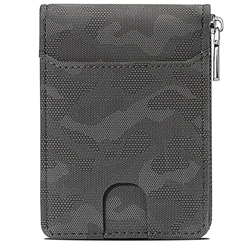 SDGBCXD Brieftasche, mit Blockierung, Organ-Kartenhalter for Herren aus PU-Leder, 11 Kartenfächer, 2 Bargeldfächer, Geldbörse in Camouflage(Grijs) von SDGBCXD