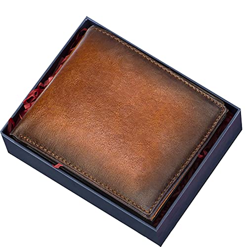 SDGBCXD Brieftasche, mit Blockierung, kompakte Geldbörse aus weichem Leder Mehreren Kartenfächern, stilvolles und lässiges Münzfach, Wird Geschenkbox geliefert(Bruin,with Box) von SDGBCXD