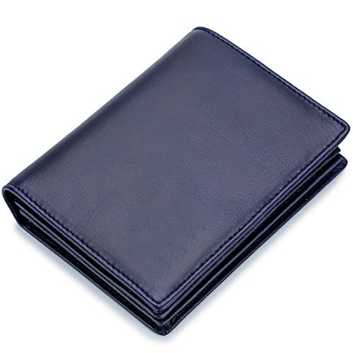 SDGBCXD Brieftasche, mit Blockierung, kurzem vertikalem Fotoalbum aus Leder Mehreren Kartenfächern und verdickter Brieftasche(Blu,Without Box) von SDGBCXD