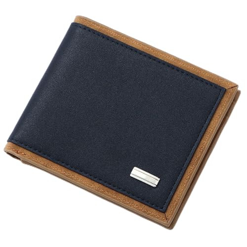 SDGBCXD Brieftasche, mit Blockierung, lässige zweifach gefaltete Kurze Herrenbrieftasche, horizontale kreative dünne Brieftasche(Blu) von SDGBCXD