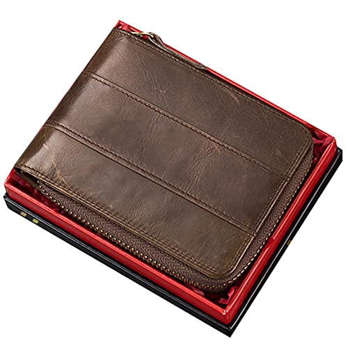 SDGBCXD Brieftasche, mit Blockierung, lässiger Wechsel des Führerscheins, multifunktionale Kartensteckplatz-Geldbörse(Bruin,with Box) von SDGBCXD