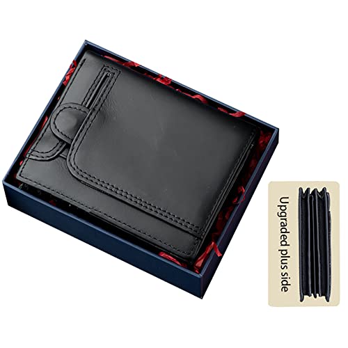 SDGBCXD Brieftasche, mit Blockierung, multifunktionaler Kleiner Führerschein-Geldbörsen-Fotokartenhalter Geschenkbox(Black) von SDGBCXD