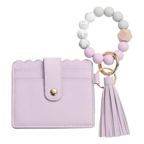 SDGBCXD Perlen Portemonnaie., Schlanke Geldbörse aus PU-Leder for Damen, kompaktes und leichtes Design for den täglichen Gebrauch, Rot(Purple) von SDGBCXD