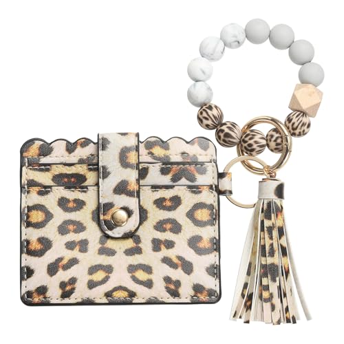 SDGBCXD Perlen Portemonnaie., Schlanke Geldbörse aus PU-Leder for Damen, kompaktes und leichtes Design for den täglichen Gebrauch, Roter Leopard von SDGBCXD