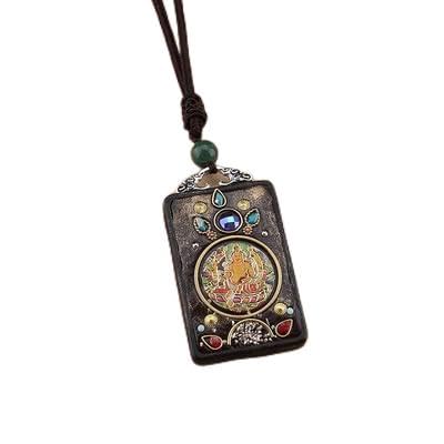 SDGBCXD Thangka Anhänger , Antike nepalesische Thangka-Halskette mit Buddha-Bild, Gott, Ebenholz, Elefanten-Anhänger, exotisch for Damen und Herren, Pullover-Halskette SDGBCXD Thangka Anhänger , Antike nepalesische Thangka-Halskette mit Buddha-Bild, Gott, Ebenholz, Elefanten-Anhänger, exotisch for Damen und Herren, Pullover-Halskette von SDGBCXD