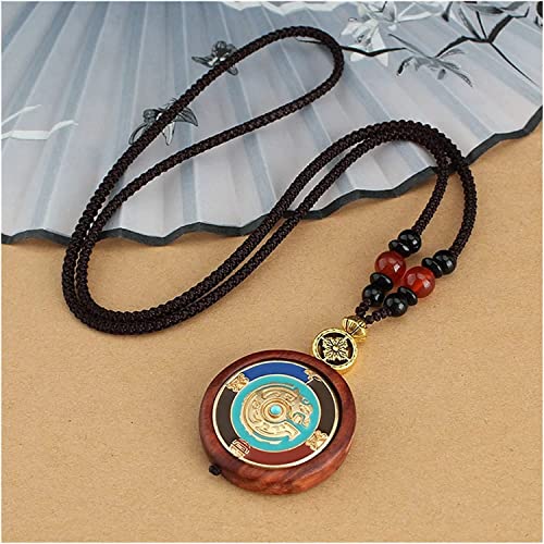 SDGBCXD Thangka Anhänger ， Vintage handgefertigte Lotusblut-Sandelholz-Thangka-Anhänger-Halsketten Elefantenfisch Nepal-Halskette Frauen Männer Glücksschmuck(8 Us) von SDGBCXD