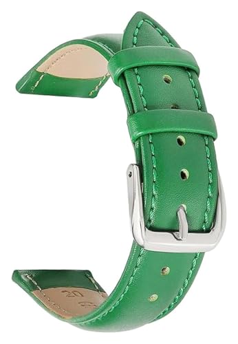 SDGBCXD Uhrenarmband, Buntes Lederarmband for Uhren, 14–22 mm, Ersatz-Uhrenarmband for Uhrenzubehör(Green,18mm) von SDGBCXD