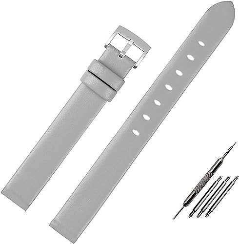 SDGBCXD Uhrenarmband, Leat Weiches Lederarmband Damen Dünnes Lederarmband 12mm Uhrenarmband Damenuhr Zubehör(Gray Sk) von SDGBCXD