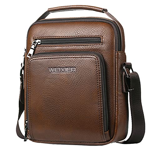 SIDNAZ herrentasche PU-Leder Schultertasche Schulter Rucksack Reisetasche Crossbody DE910 Braun von SDINAZ