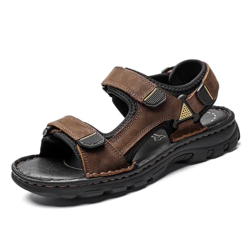 Herren Outdoor Sandalen Klassische Herren Sandalen Sandalias Outdoor Antiskid Hausschuhe Bequeme handgemachte Sommer Schuhe Strand groß(Brown,41) von SDIUAKBV