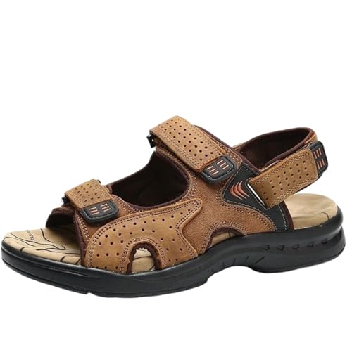 Herren Outdoor Sandalen Sommer Herren Sandalen Trend Dual-Use Freizeit Strand Flache Freizeitschuhe(Yellow,8) von SDIUAKBV