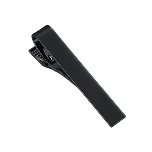 Krawattennadel 2 Stücke Krawattenklammern Krawattennadel for Männer Metall Ton Einfache Bar Verschluss Praktische Krawatte Zubehör Verschluss Krawattennadeln for Herren Kragen Clips(Black,S) von SDIUAKBV