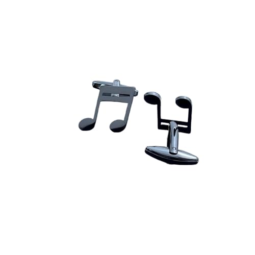 Manschettenknöpfe Edelstahl-Manschettenknöpfe mit Musiksymbol, for Herrenkleidung, Musik-Manschettenknopf, Hochzeit, Souvenirs, Schmuck(Black) von SDIUAKBV