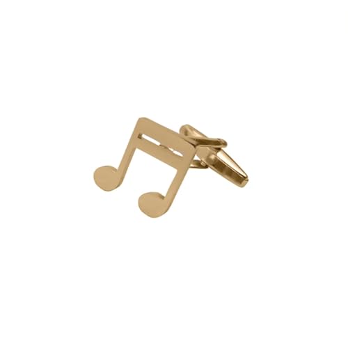 Manschettenknöpfe Edelstahl-Manschettenknöpfe mit Musiksymbol, for Herrenkleidung, Musik-Manschettenknopf, Hochzeit, Souvenirs, Schmuck(Gold) von SDIUAKBV