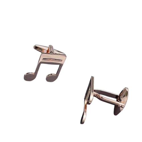 Manschettenknöpfe Edelstahl-Manschettenknöpfe mit Musiksymbol, for Herrenkleidung, Musik-Manschettenknopf, Hochzeit, Souvenirs, Schmuck(Rose Gold) von SDIUAKBV
