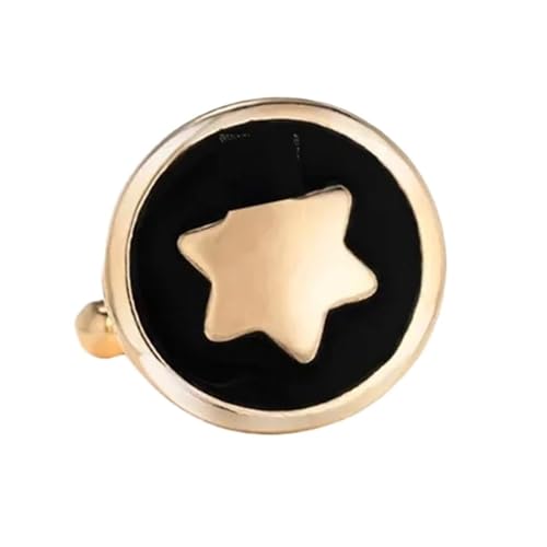 Manschettenknöpfe Herren-Accessoires, rund, sechseckig, sternförmig, schwarz, weiß, Manschettenknöpfe, Hemd, Herren-Business-Manschetten, Ärmelnieten(Sliver) von SDIUAKBV