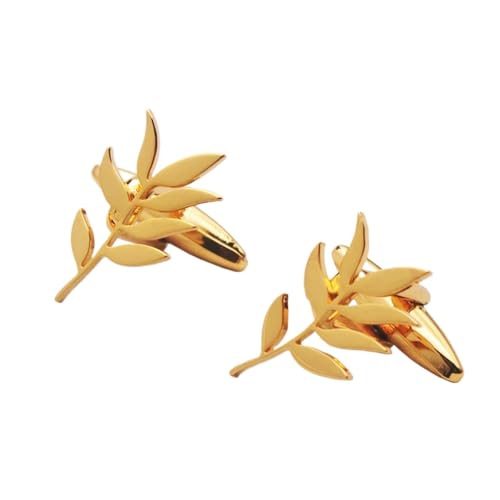 Manschettenknöpfe Manschettenknöpfe aus Edelstahl mit Olivenzweigmuster, Manschettenverzierungen, Hochzeitsmanschettenknöpfe(Gold) von SDIUAKBV